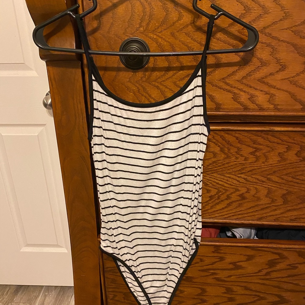 White/Black body suit